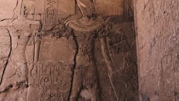 Картины Стене Древнеегипетском Храме Абидоса — стоковое видео