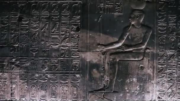 Wall Paintings Ancient Egyptian Temple Abydos — Video Stock