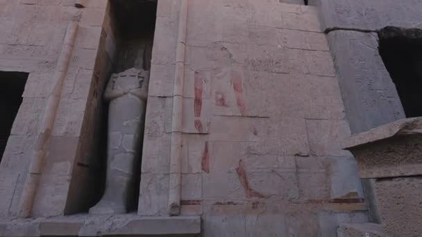 Статуи Древнем Храме Хатшепсут Луксор Египет — стоковое видео