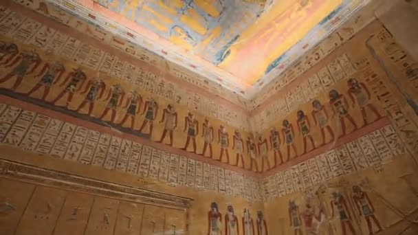 Tomb Memnon Pharaohs Ramses 5Th 6Th Valley Kings Luxor Egypt — стоковое видео
