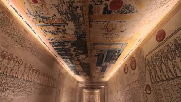 Tomb Memnon Pharaohs Ramses 5Th 6Th Valley Kings Luxor Egypt — Stockvideo