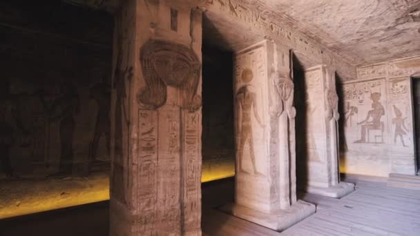 Interior Statues Abu Simbel Temple Egypt — Αρχείο Βίντεο