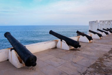 Summer View to the Cape Coast Slave Castle on the Atlantic Ocean coastline in Ghana, West Africa