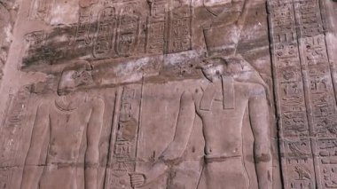 Wall Paintings Of An Ancient Civilization In The Temple Of Edfu, Egypt