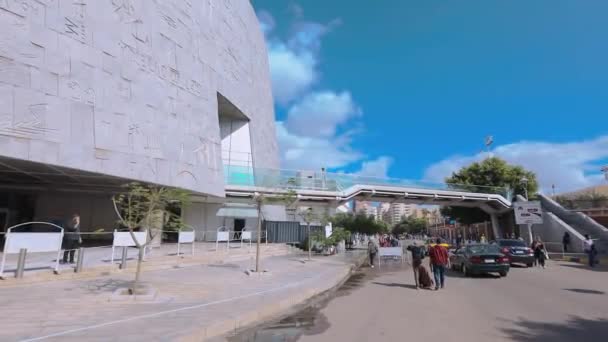 Unusual Library Building Alexandria Egypt — Vídeo de Stock