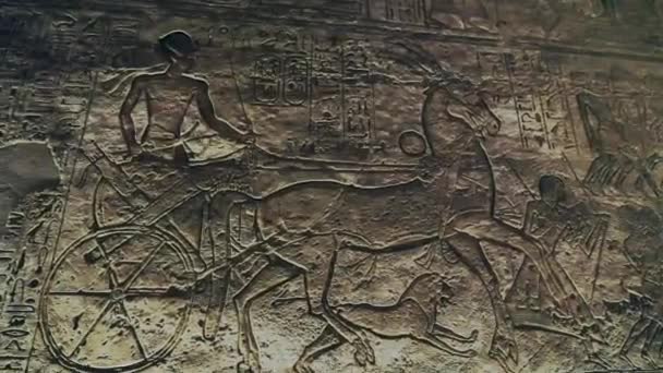Ancient Drawings Abu Simbel Temple Egypt — стокове відео