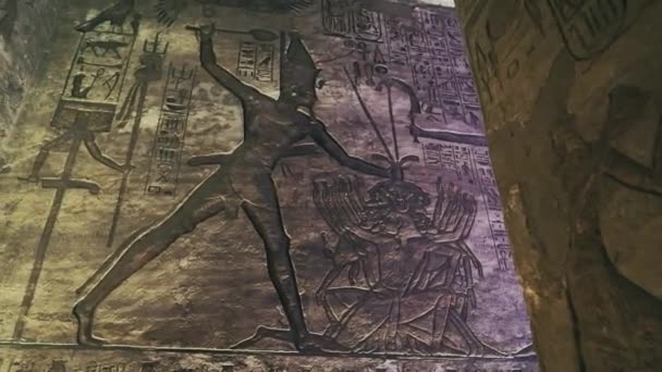 Ancient Drawings Abu Simbel Temple Egypt — Αρχείο Βίντεο