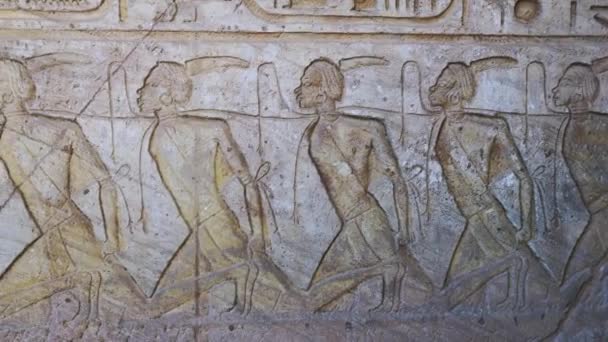 Ancient Drawings Abu Simbel Temple Egypt — стоковое видео
