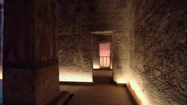 Ancient Drawings Abu Simbel Temple Egypt — Stock video