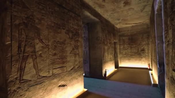 Ancient Drawings Abu Simbel Temple Egypt — ストック動画