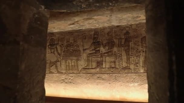 Ancient Drawings Abu Simbel Temple Egypt — Vídeo de stock