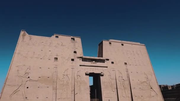 Main Entrance Gate Edfu Temple Egypt — Stock Video