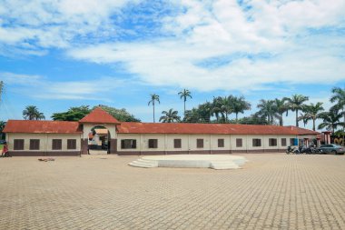 Kumasi,  Ghana - April 15, 2022: Picture of the Manhyia Palace Museum is a historical museum located in the West Africa