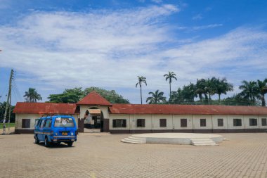 Kumasi,  Ghana - April 15, 2022: Picture of the Manhyia Palace Museum is a historical museum located in the West Africa