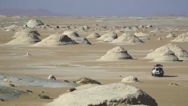 Suv White Desert Bahariya Egypt — ストック動画