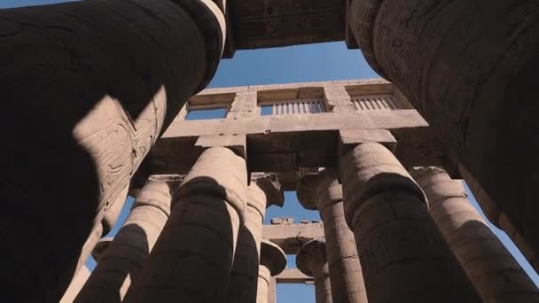 Huge Columns Karnak Temple Egypt — Stock Video