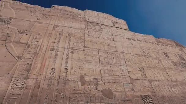 Egyptian Drawings Walls Karnak Temple Luxor — Stock video