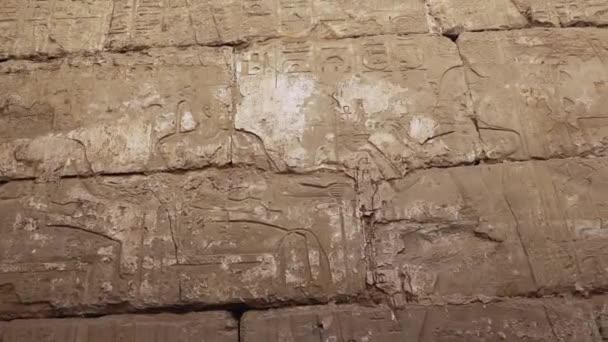 Egyptian Drawings Walls Karnak Temple Luxor — Vídeo de Stock