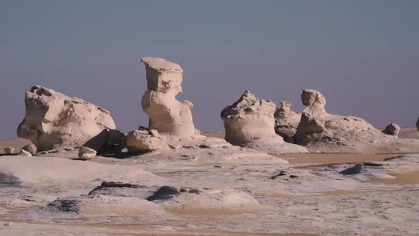 Landscapes White Desert Bahariya Egypt — 비디오