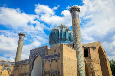 Exterior view of the Gur-e Amir mausoleum of the Turco-Mongol conqueror Tamerlane in Samarkand, Uzbekistan