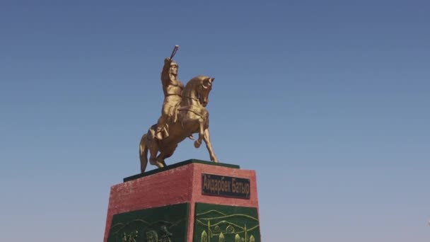 Monuments Kazakh Heroes City Aralsk Kazakhstan — стоковое видео