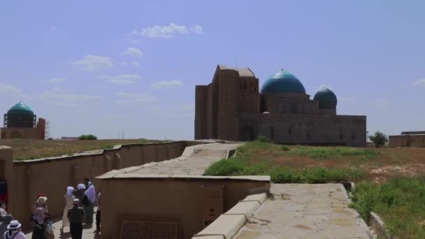 Mausoleum Khoja Ahmed Yasawi Turkestan Kazachstán — Stock video
