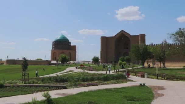 Μαυσωλείο Του Khoja Ahmed Yasawi Στο Τουρκεστάν Καζακστάν — Αρχείο Βίντεο