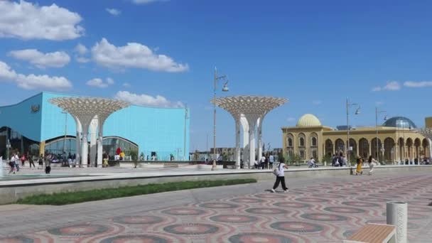 Centro Moderno Turquestán Kazajstán — Vídeos de Stock