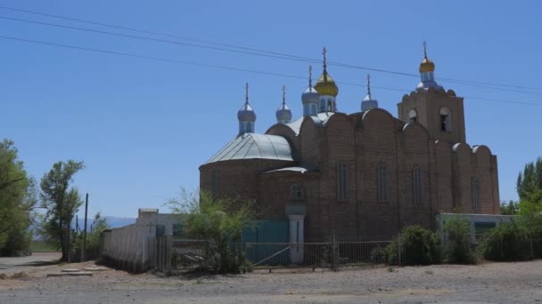 Streets Balykchi Village Kyrgyzstan — Stock Video