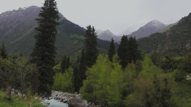 Molnigt Väder Bergen Kirgizistan — Stockvideo