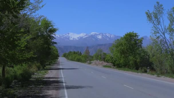 キルギスの山岳風景の中の道 — ストック動画
