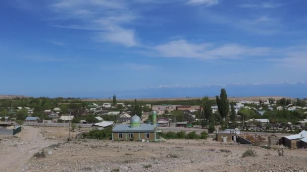 Bokonbaevo Village Cerca Del Lago Issyk Kul Kirguistán — Vídeos de Stock