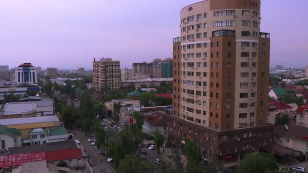Straten Daken Van Huizen Bisjkek Kirgizië — Stockvideo