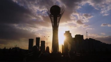Nursultan 'ın Ortasında Günbatımı Panoraması, Kazakistan