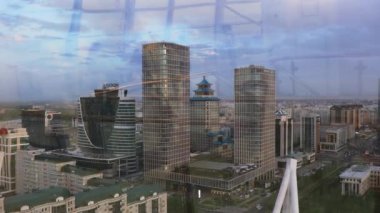 Nursultan 'ın Ortasında Günbatımı Panoraması, Kazakistan