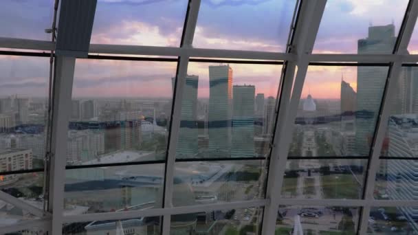 Panorama Del Tramonto Nel Centro Del Nursultan Kazakistan — Video Stock