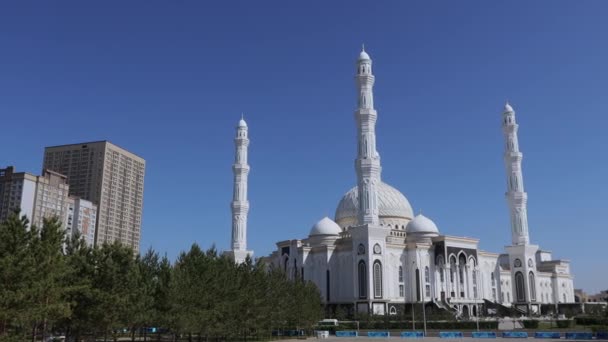 Hazret Sultan Moschee Zentrum Von Nursultan Kasachstan — Stockvideo