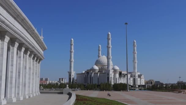 Hazret Sultan Moskee Het Centrum Van Nursultan Kazachstan — Stockvideo