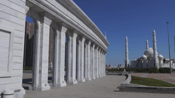 Mezquita Hazret Sultan Centro Nursultan Kazajstán — Vídeo de stock