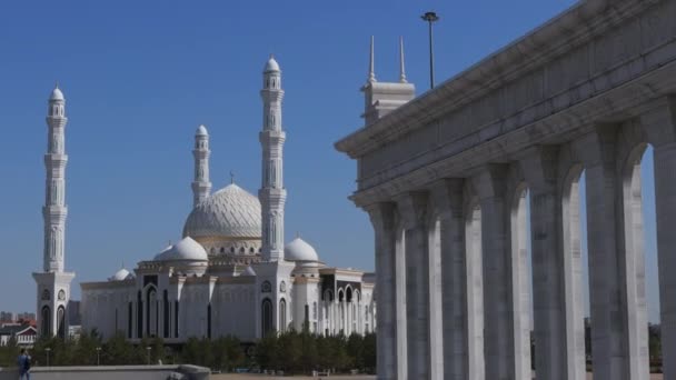 Τζαμί Hazret Sultan Στο Κέντρο Του Nursultan Καζακστάν — Αρχείο Βίντεο