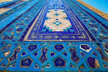Şah-i-Zinda Topluluğunun Mozaik Detayları Ortaçağ Doğu Anıtları ve Özbekistan Semerkand 'daki diğer ritüel binaları