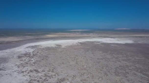 Dried Aral Sea Kazakhstan Aerial View — 图库视频影像