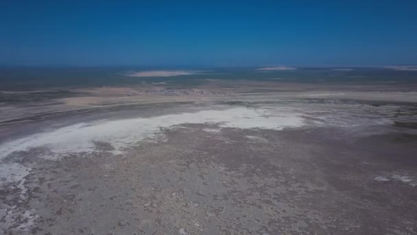 Dried Aral Sea Kazakhstan Aerial View — Stok video