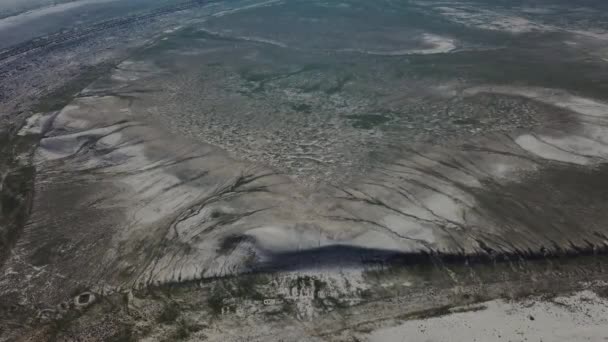 Dried Aral Sea Kazakhstan Aerial View — Stok video