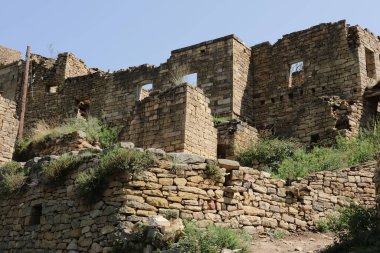 Kafkasya 'daki eski harabe yerleşim yerleri. Dağıstan. 