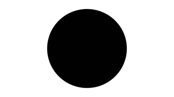 Forma circular em preto e branco com efeito de inversão. Animação abstrata — Vídeo de Stock