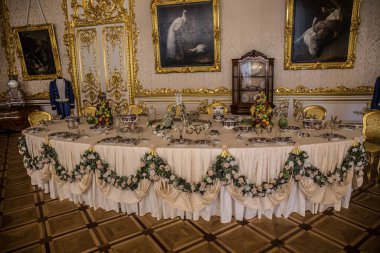 Festival odası dekorasyonu. Yakın plan. 