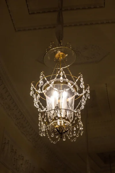 Antique Metal Chandelier Close Ceiling — Stockfoto