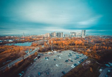 konut binalarının panoramik manzarası, üst manzara 