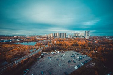 konut binalarının panoramik manzarası, üst manzara 